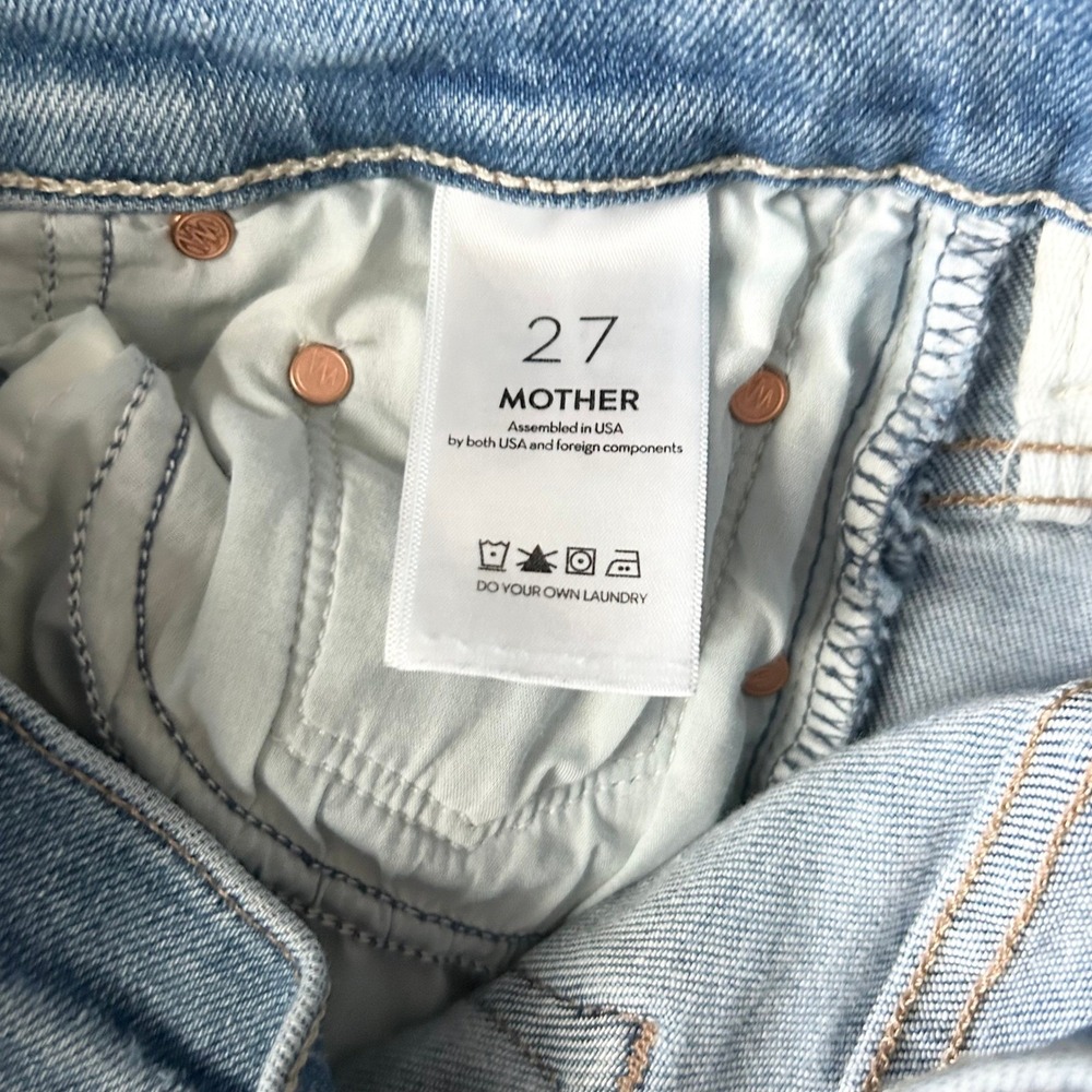 Mother The Insider Crop Step Fray Straight Jean in Monkey In The Middle Size 27 - Picture 8 of 9